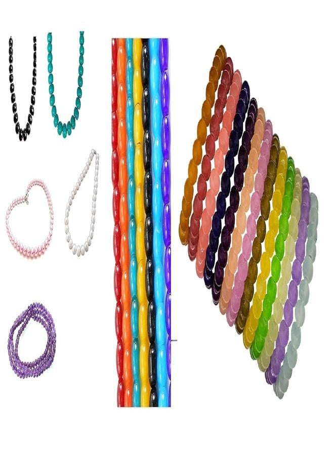 MPK Perfect 6pcs Beads Crystal Mala for kids Girls Necklace Jewelry/Kanjak gift/Navratri Return Gifts & 6pcs Beads Bracelet for Girls Elastic Cute Rainbow Jewelry Princess Dress Up Gifts (6+6) - Image 1