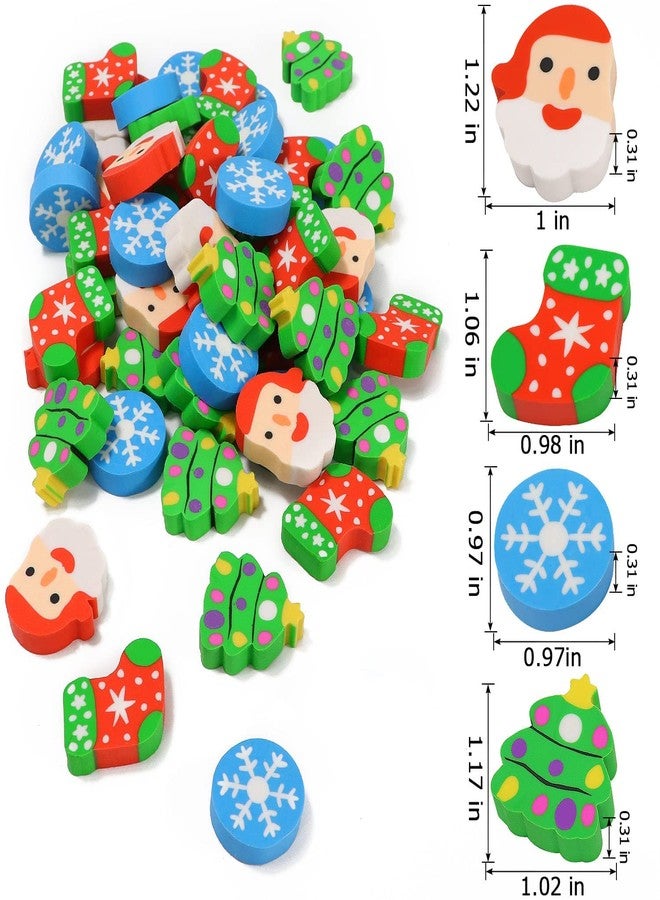 LIGHOON Christmas Erasers Bulk, Large Christmas Tree Snowflake Eraser Bulk, Xmas Pencil Erasers for Xmas Party Favors, Classroom Prizes, Gift Supplies, 24 Pcs (6 Pack) - Image 4