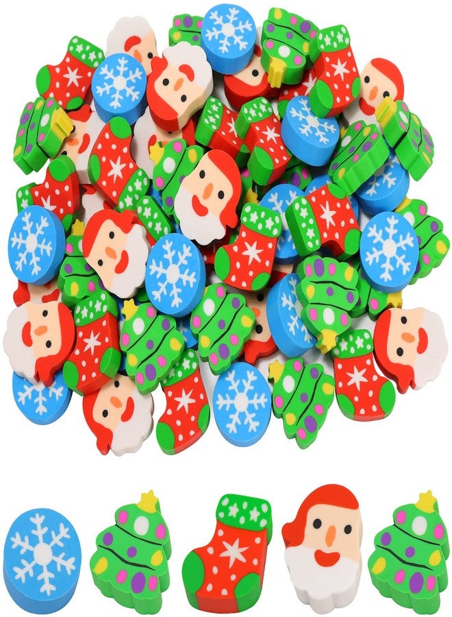 LIGHOON Christmas Erasers Bulk, Large Christmas Tree Snowflake Eraser Bulk, Xmas Pencil Erasers for Xmas Party Favors, Classroom Prizes, Gift Supplies, 24 Pcs (6 Pack) - Image 1