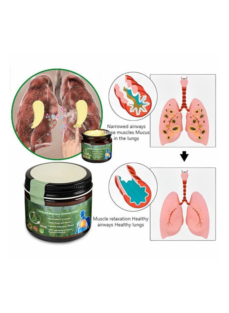 HaLunhi Lung and Respiratory Cleansing Cream,Mullein Clear Lung Repair Cream,Professional Clear Lung Cream, Natural Herbal Lung Cream, Suitable for Respiratory Care, Soothe Throat Discomfort, Easy Breathing - Image 5