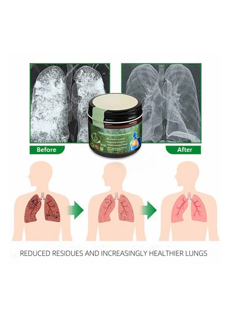 HaLunhi Lung and Respiratory Cleansing Cream,Mullein Clear Lung Repair Cream,Professional Clear Lung Cream, Natural Herbal Lung Cream, Suitable for Respiratory Care, Soothe Throat Discomfort, Easy Breathing - Image 2