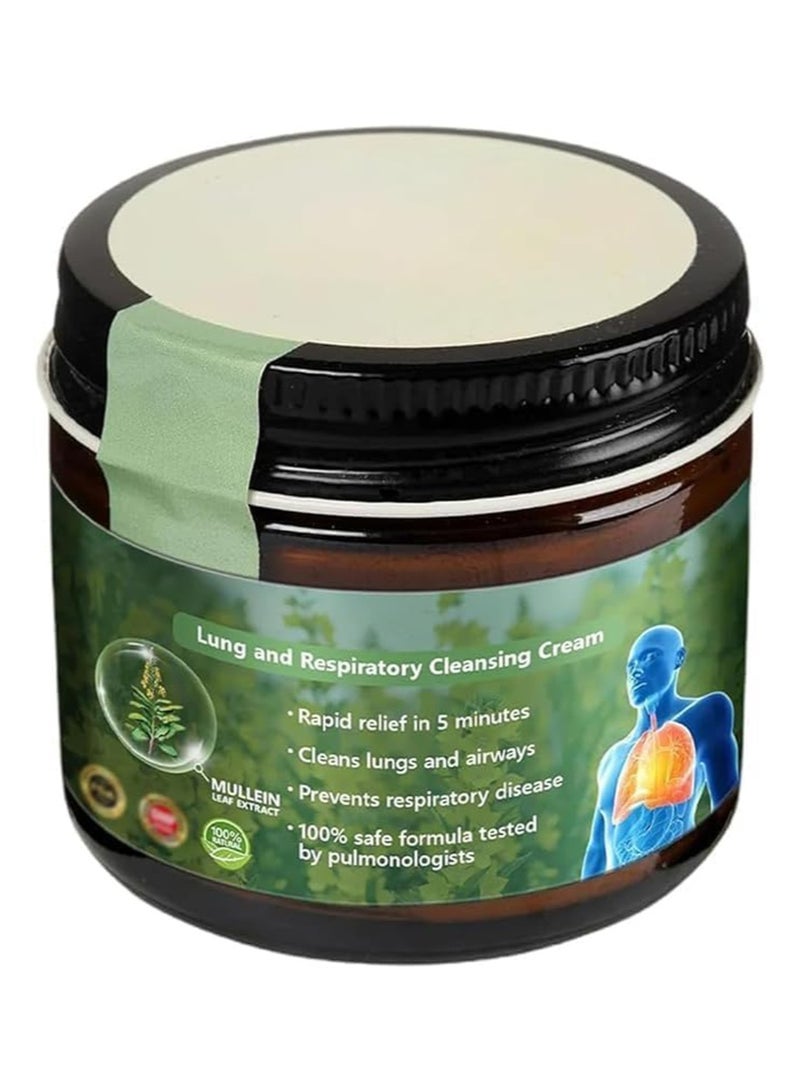 HaLunhi Lung and Respiratory Cleansing Cream,Mullein Clear Lung Repair Cream,Professional Clear Lung Cream, Natural Herbal Lung Cream, Suitable for Respiratory Care, Soothe Throat Discomfort, Easy Breathing - Image 1