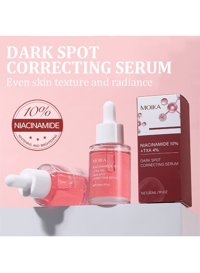 MOIKA Niacinamide 10% + TXA 4% Dark Spot Correcting Serum，Tranexamic Acid Serum,Hyaluronic Acid, Vitamin B12,Fragrance-Free 30ml - Image 2