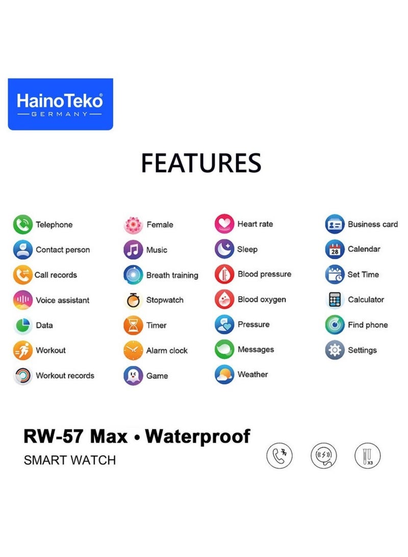 Haino Teko Advanced HainoTeko RW-57 Max Smartwatch – Stay Connected, Track Your Health, and Enhance Your Daily Routine with Cutting-Edge Features - Image 5