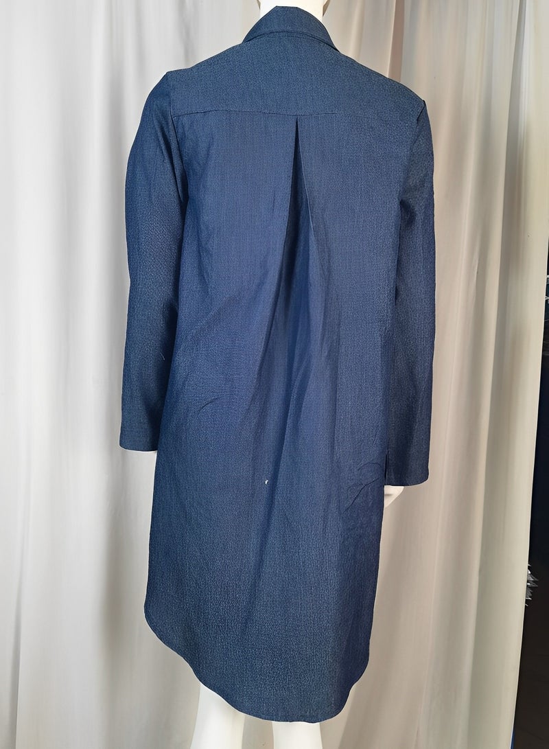 ريوكل فساتين قميص جينز نسائية بأكمام طويلة وفستان جينز بأزرار وقميص كاجوال وفستان جينز فضفاض من قماش بيبي دول - Image 5