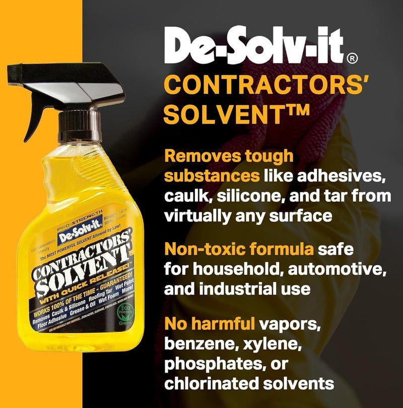De-Solv-It Contractors Solvent Spray 22oz – Heavy Duty Adhesive Remover Glue Tar Grease Cleaner Multi Surface Spray for Tools Floors Paint Residue Removal Home & Professional Use - Image 2