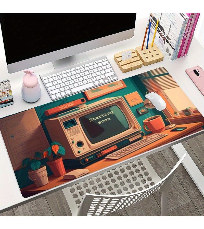Retro TV Mouse Pad XXL 23.6x11.8inch Desk Mat For Computer Gaming Office - Image 4