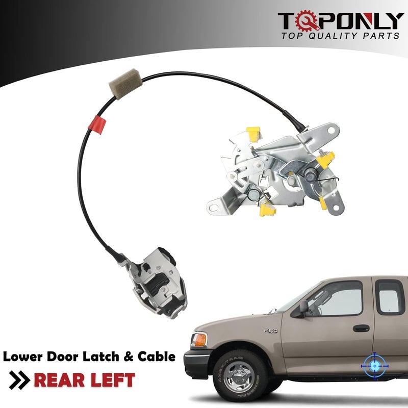 TQPONLY قفل الباب الخلفي الأيسر TQPONLY لسيارات فورد F250 و F150 ذات الكابينة الممتدة من 1997-2004 - Image 2