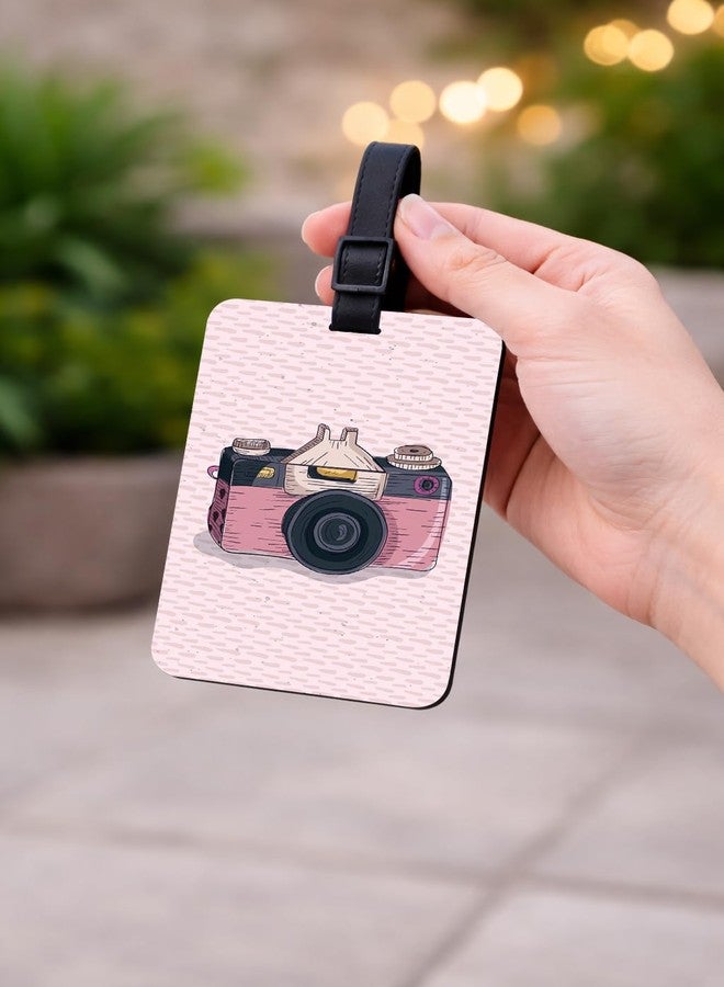 tinywalk مجموعة من قطعتين من بطاقات تعريف الحقائب الخشبية - تصميم مستوحى من أختام جواز السفر، 7 × 9.5 سم (2.75 × 3.75 بوصة)، حزام قابل للتعديل وإعادة الاستخدام، بطاقة تعريف للحقائب والأمتعة وحقائب السفر وحقائب الظهر - Image 2
