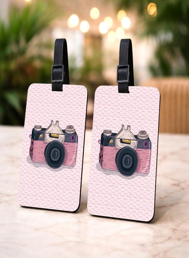 tinywalk مجموعة من قطعتين من بطاقات تعريف الحقائب الخشبية - تصميم مستوحى من أختام جواز السفر، 7 × 9.5 سم (2.75 × 3.75 بوصة)، حزام قابل للتعديل وإعادة الاستخدام، بطاقة تعريف للحقائب والأمتعة وحقائب السفر وحقائب الظهر - Image 1