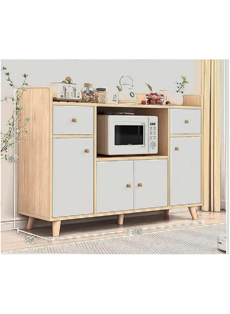 Generic Coffee Corner Cabinet for Living Room or Office with Doors, Drawers and Microwave Holder, Large Surface for Coffee Machine, Cups, Antiques and Plants, Entryway Side Cabinet  - Image 2
