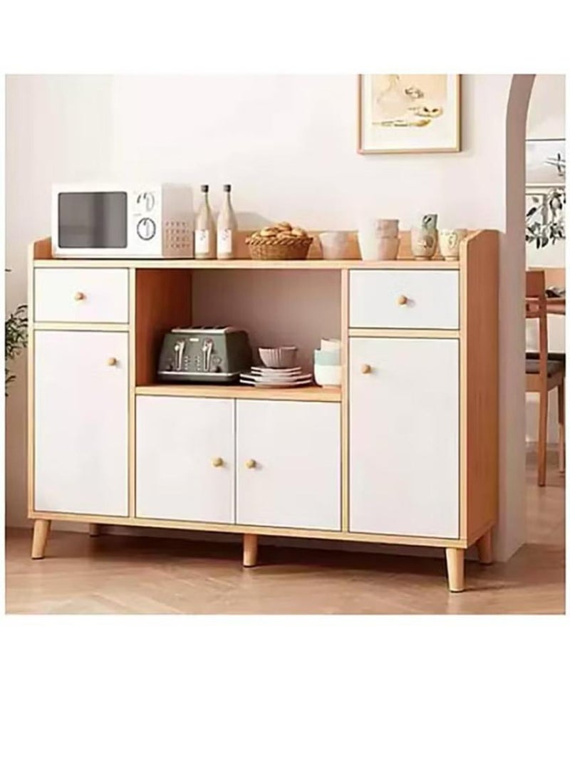 Generic Coffee Corner Cabinet for Living Room or Office with Doors, Drawers and Microwave Holder, Large Surface for Coffee Machine, Cups, Antiques and Plants, Entryway Side Cabinet  - Image 3
