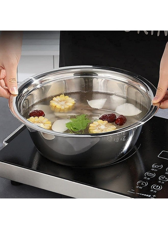 Modinity 3 in 1 Stainless Steel Drain Basket Vegetable Cutter Cheese Grater Vegetable Fruit Rice Food Washing Bowl Strainer. (Set of 1)(Color:Silver) - Image 2