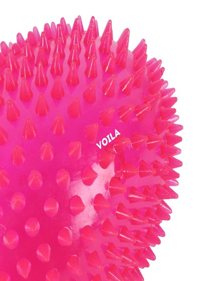 Voila Spiky Rubber Dog Toy, Durable & Chew-Resistant Pet Toy for Dogs, Non-Toxic, Safe & Bouncy Fetch Toy for Medium, Large & Extra Large Dogs (Pack of 2) Pink - Image 3