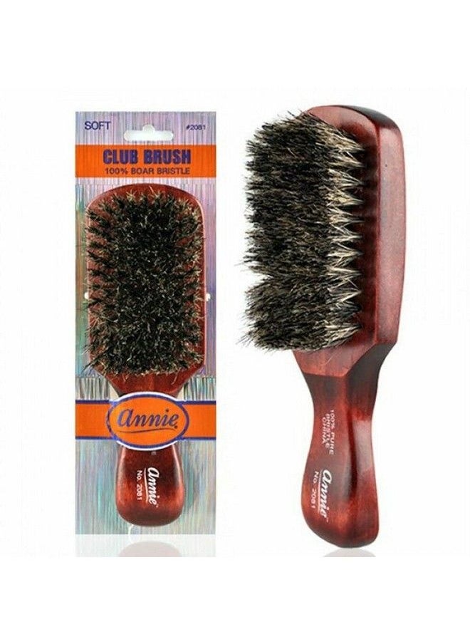 Annie Soft Club 100% Pure Boar Bristle Wave Hair Brush Durag Man  - Image 1