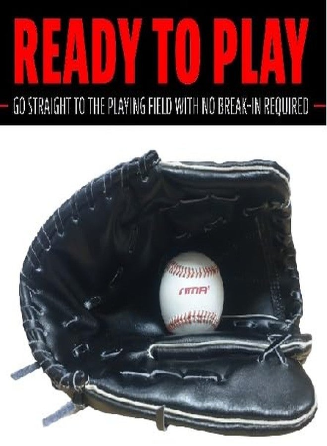 Tima Baseball + Softball Gloves - Field Master Adult + Youth Baseball + Softball Gloves Left Hand Gloves - Infield + Outfield Mitts (Black) - Image 5