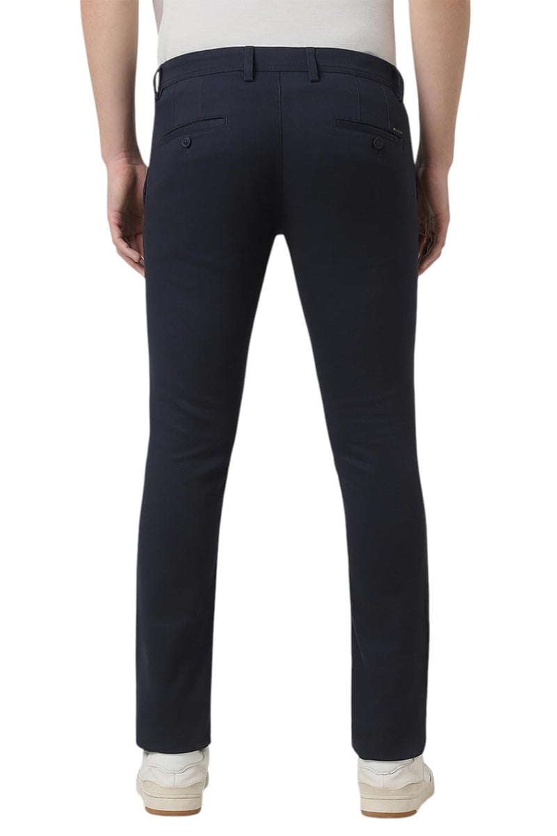 Peter England Men Mid Rise Skinny Casual Pants (PCTFSSKFB41928_Navy, 32) - Image 3
