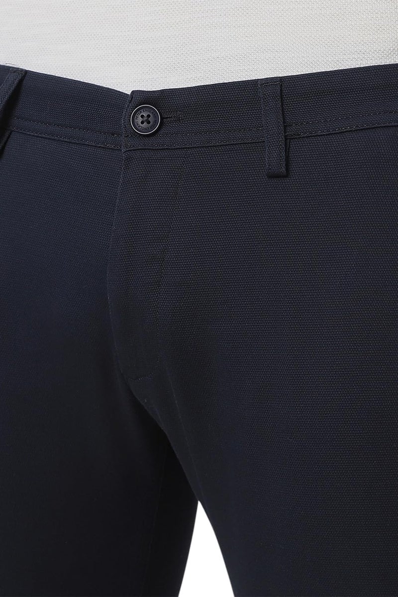 Peter England Men Mid Rise Skinny Casual Pants (PCTFSSKFB41928_Navy, 32) - Image 5