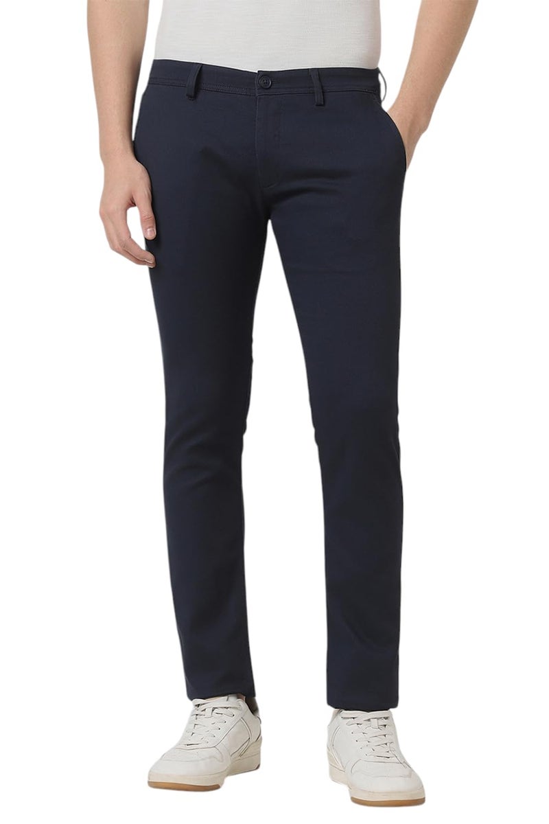 Peter England Men Mid Rise Skinny Casual Pants (PCTFSSKFB41928_Navy, 32) - Image 1