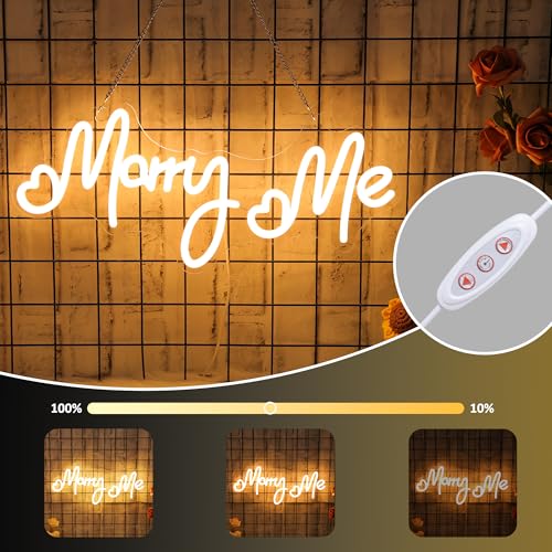 CoolGift Mart Marry Me Neon Sign, Romantic LED Wedding Neon Light USB Powered, Decoration for Home Wedding Proposal Engagement Backdrop, Gift for Girls Women - Image 5