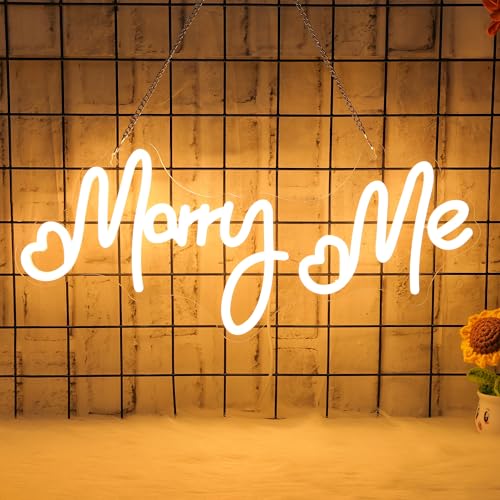 CoolGift Mart Marry Me Neon Sign, Romantic LED Wedding Neon Light USB Powered, Decoration for Home Wedding Proposal Engagement Backdrop, Gift for Girls Women - Image 1