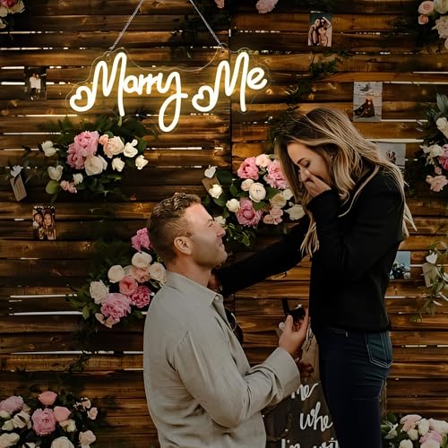 CoolGift Mart Marry Me Neon Sign, Romantic LED Wedding Neon Light USB Powered, Decoration for Home Wedding Proposal Engagement Backdrop, Gift for Girls Women - Image 2