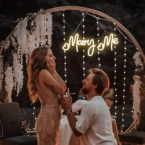 CoolGift Mart Marry Me Neon Sign, Romantic LED Wedding Neon Light USB Powered, Decoration for Home Wedding Proposal Engagement Backdrop, Gift for Girls Women - Image 3