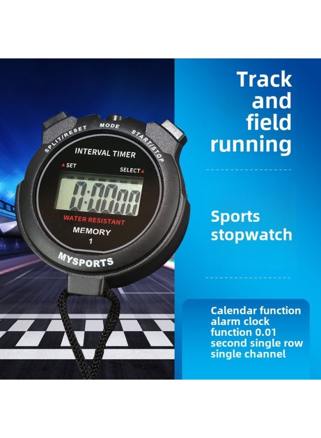 Generic Stopwatch Professional Track And Field Sports Teacher Coach Student Sports Training Electronic Running Timer Special For Competition-Display Accuracy:XJ-011 Stopwatch Black - Image 1