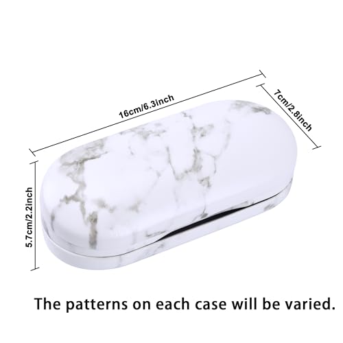 Muf 2 in 1 Contact Lens Case and Glasses Case, Double Sided Design with Mirror, Portable Travel Kit with Tweezer, Remover and Solution Bottle, Black & White Marble - Image 2