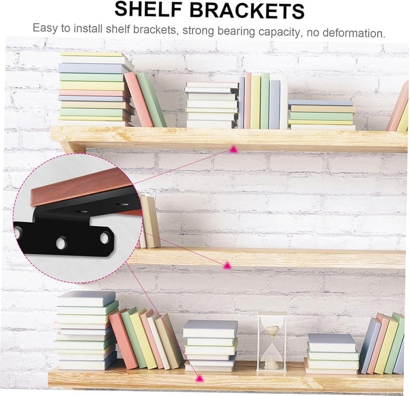 Jojofuny 2 Pack Heavy Duty Wall Mounted Shelf Bracket 15X9 7CM Strong Support Easy Installation - Image 5