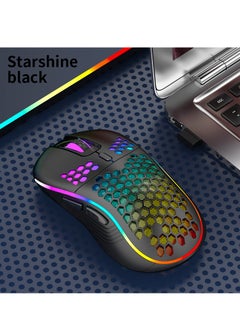 GUDOO Wireless Gaming Mouse RGB Lightweight Ergonomic Wired Gaming Mouse Backlit Honeycomb Shell Design Mice Matte Black  - Image 5