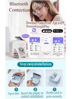 Portable Wireless Printer Mini Pocket Bluetooth Thermal Printer, Portable Printer, Sticker Maker, For Office Organization, Home Kitchen, School. Compatible with Android iOS smartphones for labeling, receipts, photos, notes, and memos - pzsku/ZA88CB1E1BCE7FF809AC5Z/45/_/1726019339/cc5a727b-c1d9-4c1b-8726-c073148ca29d