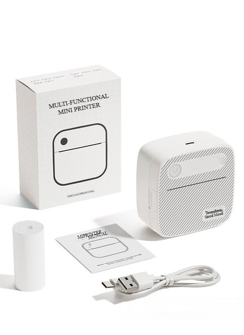 Portable Wireless Printer Mini Pocket Bluetooth Thermal Printer, Portable Printer, Sticker Maker, For Office Organization, Home Kitchen, School. Compatible with Android iOS smartphones for labeling, receipts, photos, notes, and memos