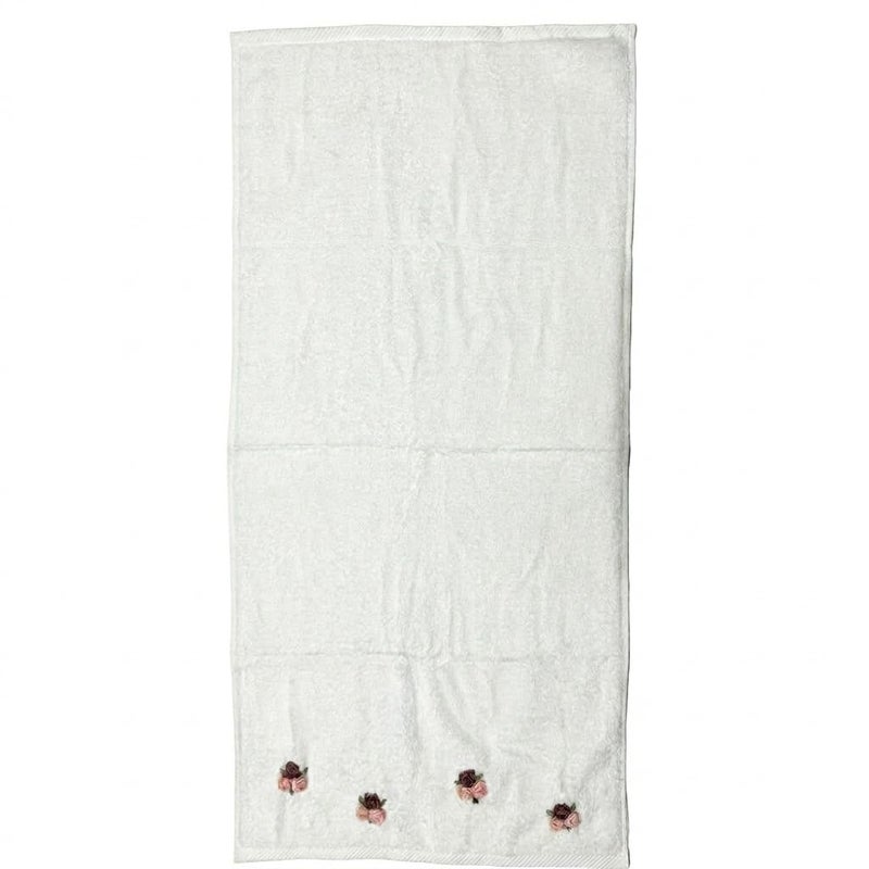 Handmade Egyptian Cotton Hand Towel - Soft & Absorbent Terry 50x100cm 250 Gm - Bright White - Image 5