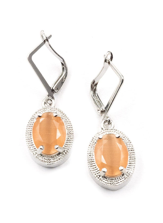 StileAdda Silver-Plated Pendant and Earrings Set with American Diamond - Image 4