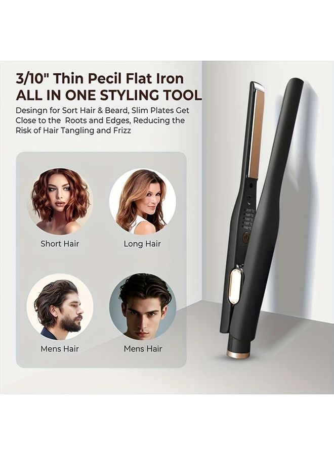 Black Hair Straightener And Curler With Temperature Control For All Hair Types - Image 3
