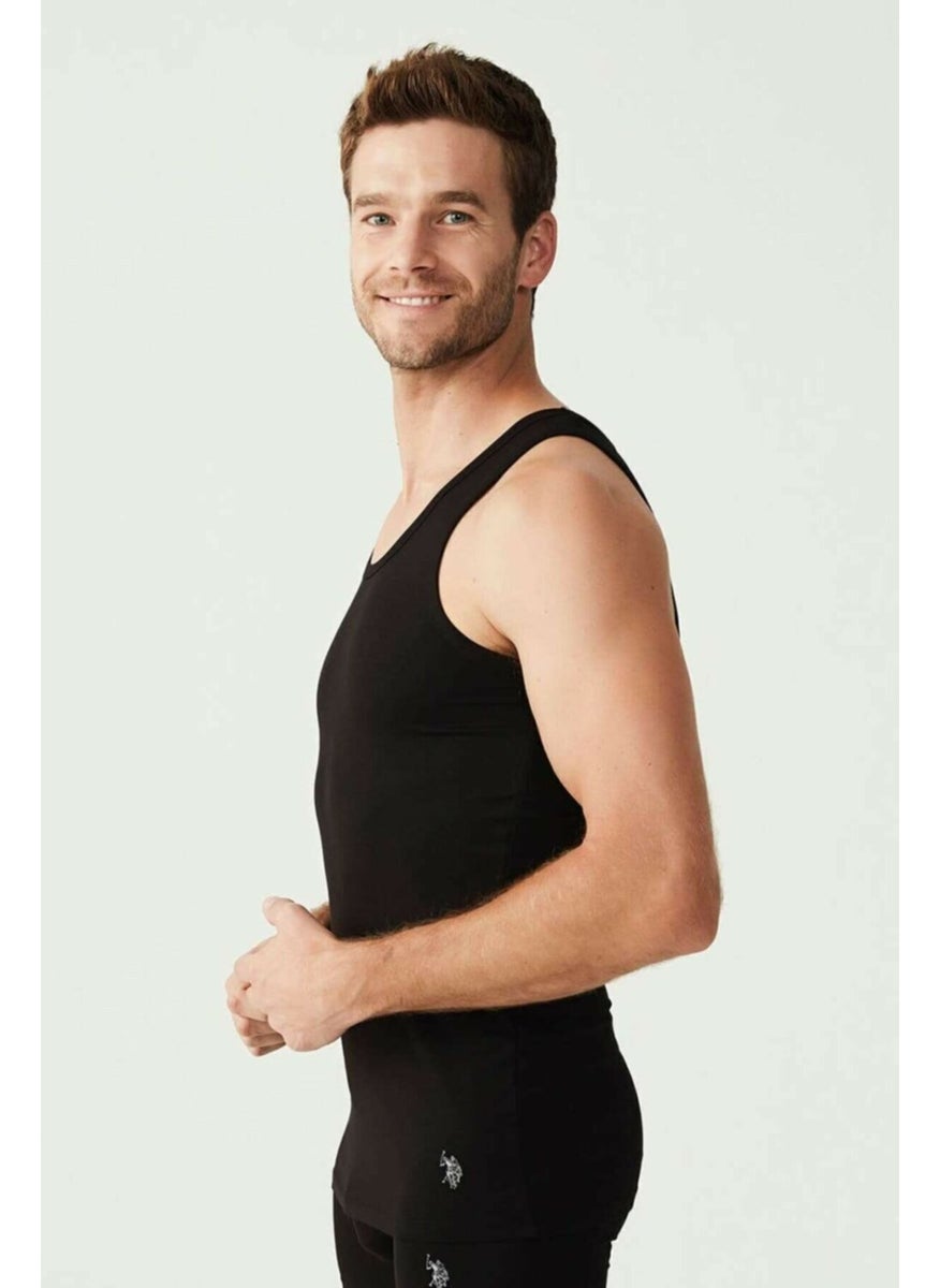 U.S. Polo Assn. 80088 Men's Singlet Boxer Black Set  - Image 2