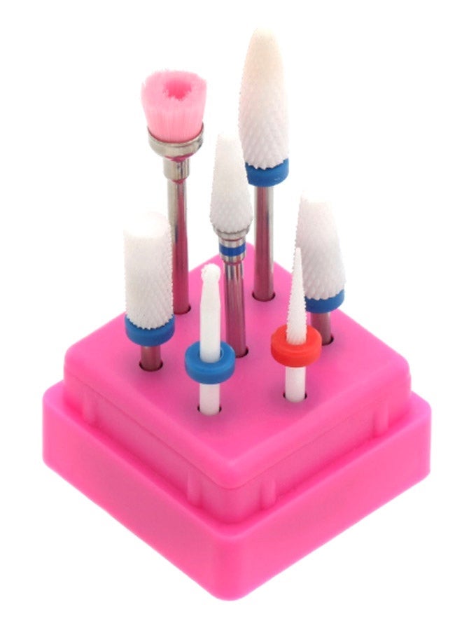 نيبمينينت 7-Piece Professional Nail Grinding Head Tool Set With Holder Multicolour - Image 1