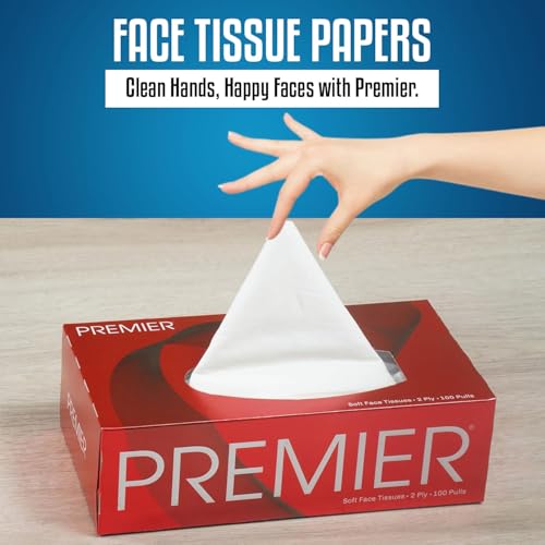 Premier Face Tissue Papers Box 100 Pulls 2Ply (Pack of 4) [Total- 400 Pulls, 800 Sheets] Soft & Absorbent Facial Tissues | Disposable Tissues for home, Car tissue box, Office tissue paper - Image 5