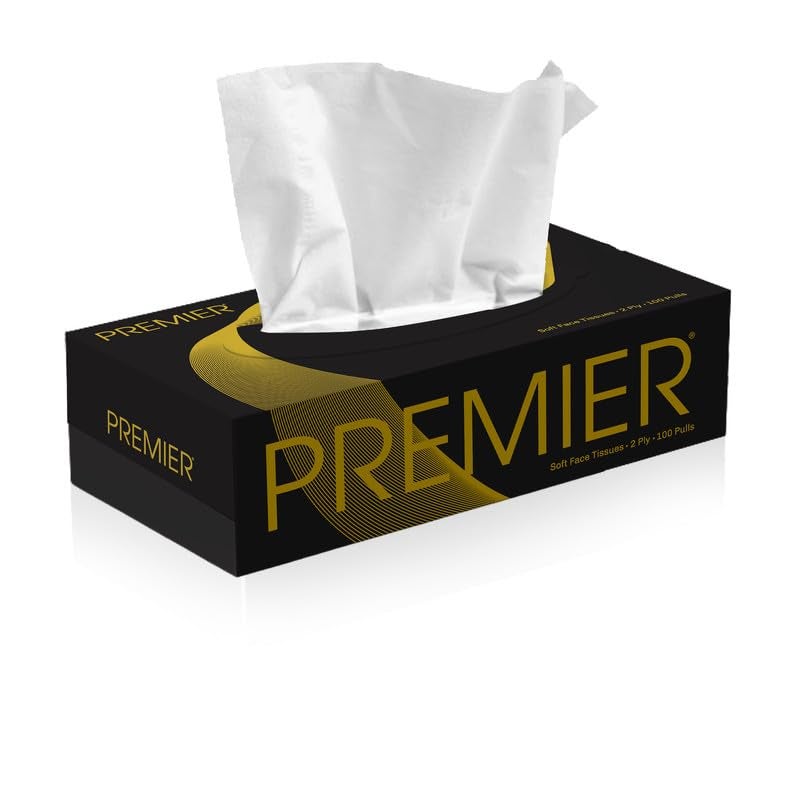 Premier Face Tissue Papers Box 100 Pulls 2Ply (Pack of 4) [Total- 400 Pulls, 800 Sheets] Soft & Absorbent Facial Tissues | Disposable Tissues for home, Car tissue box, Office tissue paper - Image 2