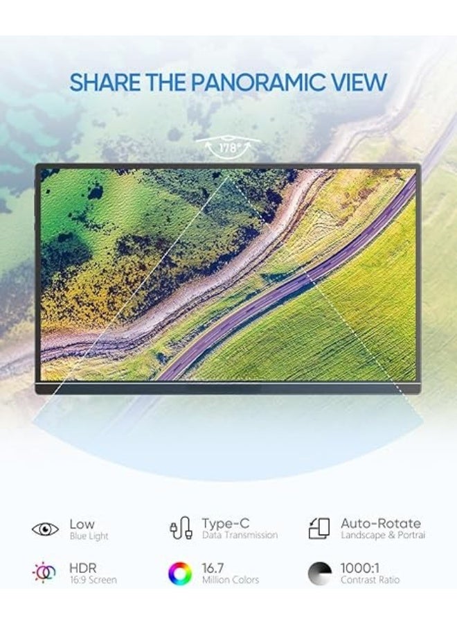 Portable Monitor with Kickstand – Ultra Slim 14" FHD 1080P – Lightweight Second Screen for Laptop, Phone & Gaming - Image 2