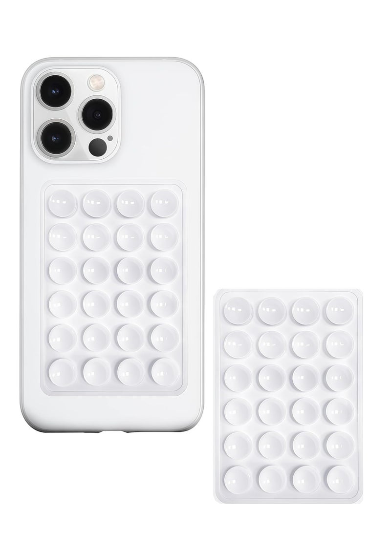 JOMILA 2pc Silicone Suction Cup Wall Stand Mat Multifunctional 24 Square Suction Phone Anti-Slip Wall Phone Holder Mount | Transparent - Image 1