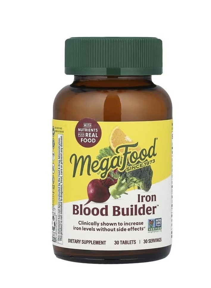 MEGA FOODS Blood Builder Iron 30 Tablets - Image 1