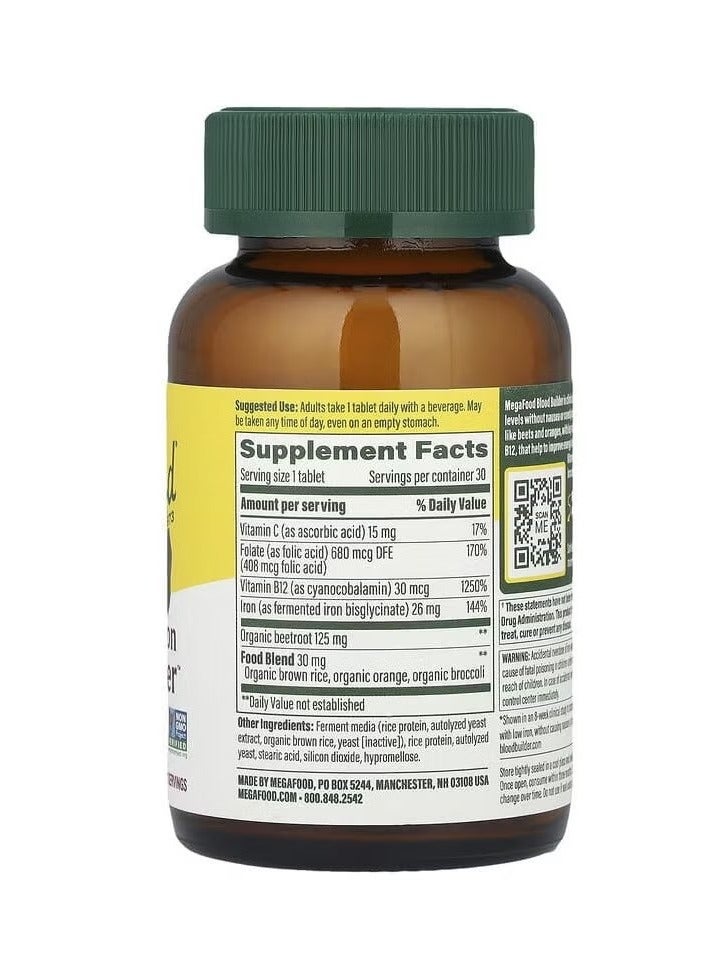MEGA FOODS Blood Builder Iron 30 Tablets - Image 2