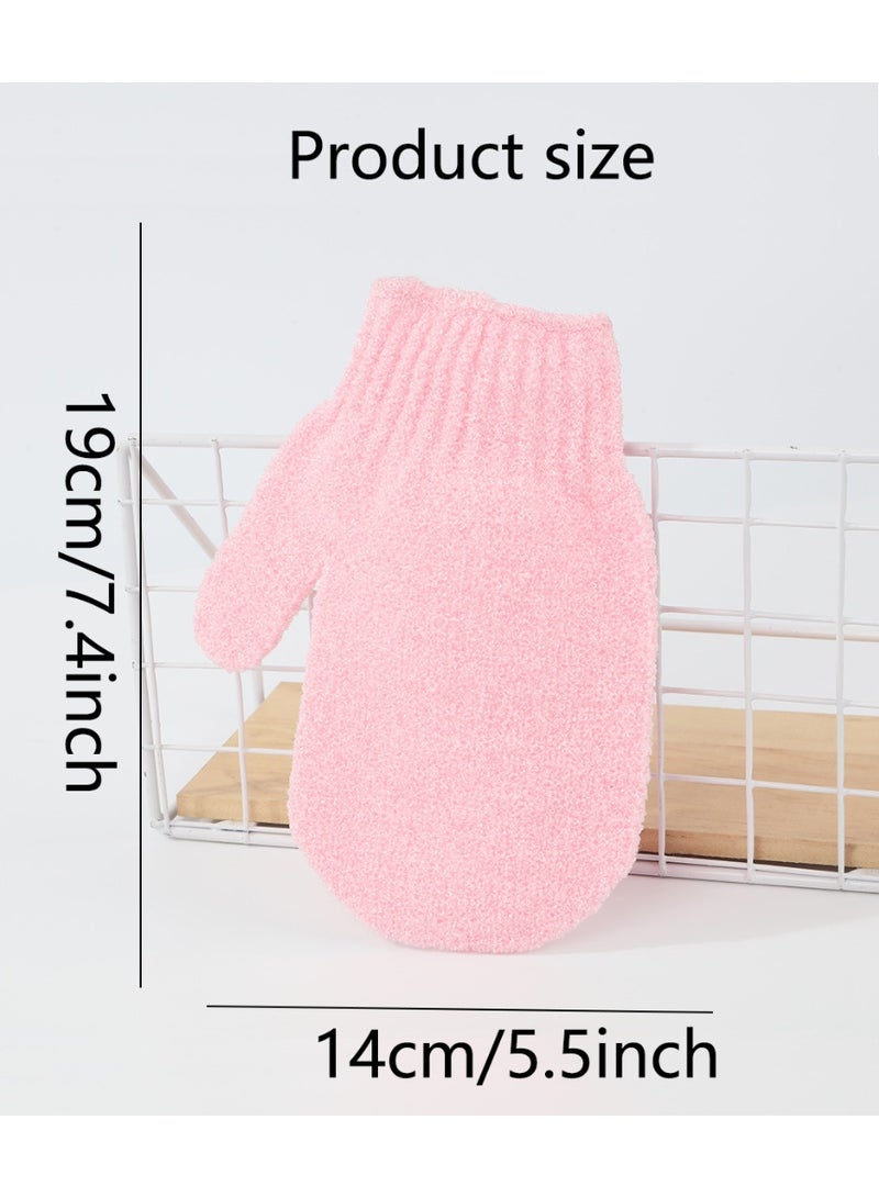 Loquat Exfoliating Dual Texture Bath Mitt for Shower, Spa, Massage and Body Scrub (Pink) - Image 3