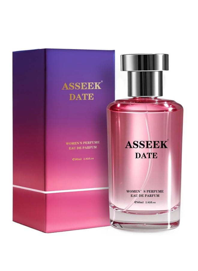 DATE Women's Eau de Parfum 80ml/2.82fl oz, Oriental Floral Scent with Pistachio Almond Jasmine Vanilla Notes, Long-Lasting Fragrance for Date & Gift - Image 1