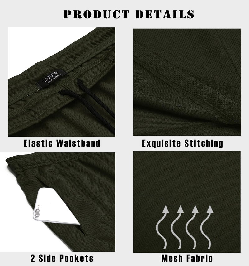 COOFANDY Men's 3 Pack Gym Workout Shorts Mesh Weightlifting Squatting Pants Training Bodybuilding Jogger with Pocket - Image 5