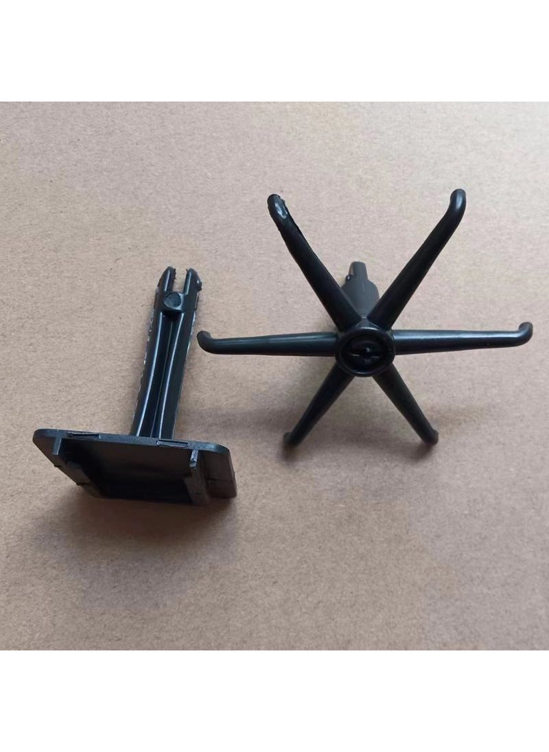 Rotatable Six-Claw Shower Bracket with Transparent Adhesive Black six-Claw hook 