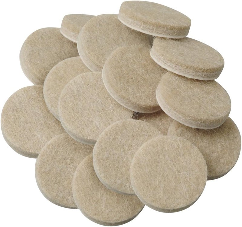 SoftTouch وسادات أثاث من الفelt ذاتية اللصق الثقيلة 1 جولة SoftTouch لحماية الأسطح من الخدوش والأضرار بيج 16 حزمة - Image 1