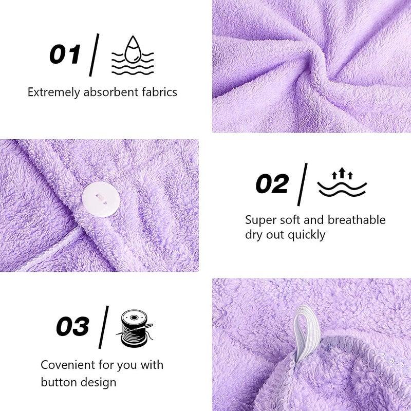 Niralasa Niralasa Bamboo Hair Turban Cotton Towel Quick Hair-Drying Absorbent Microfiber Towel, Dry Shower Caps, Bathrobe Hat, Magic Hair Drying Towel Wrap for Women - Image 2